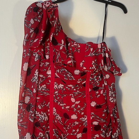Self-Portrait Floral One Shoulder Mini Dress US Size 6 - Picture 2 of 5